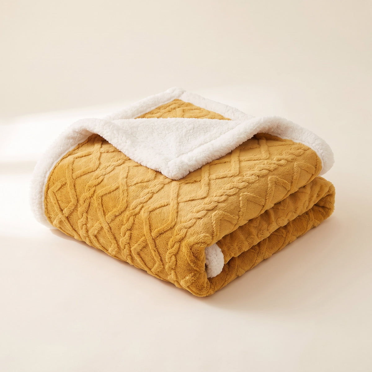 Sable Sherpa Blanket in Golden Sunrise, Style Room