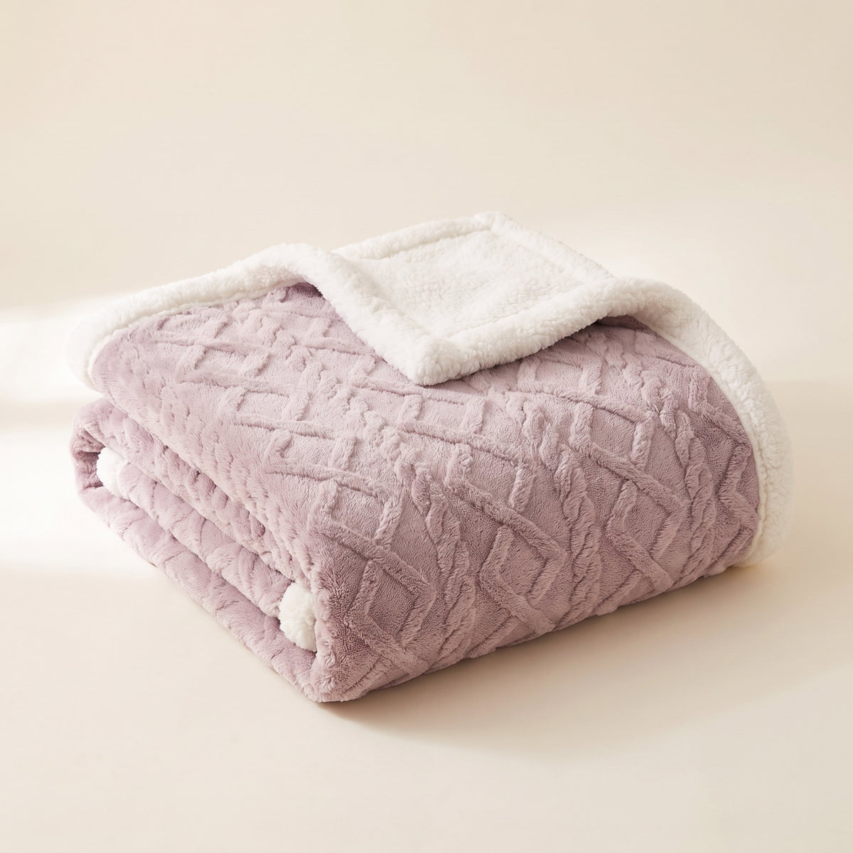 Sable Sherpa Blanket in Passion Purple, Style Room
