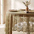 Serena Round Tablecloth in Olive Green, Style Room