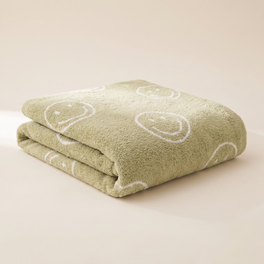 Soleil Plush Blanket in Olive Bliss, Style Room