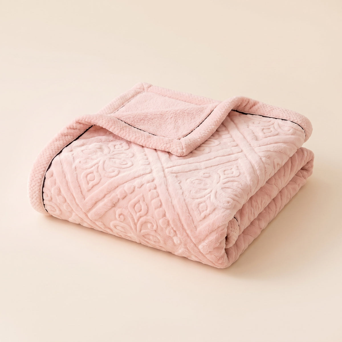 Vela Velvet Sherpa Blanket in Sakura Pink, Style Room