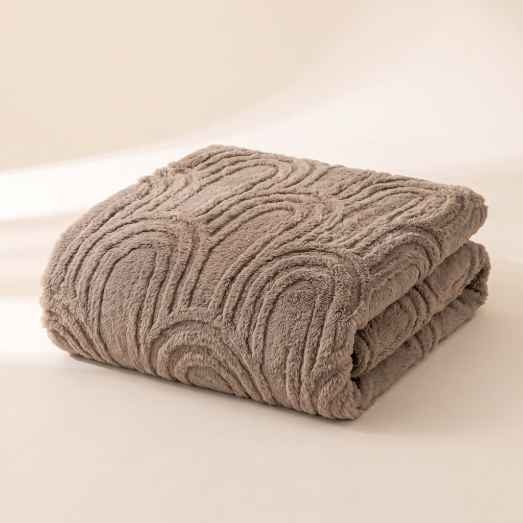 Viora Arch Plush Blanket in Mocha Taupe, Style Room