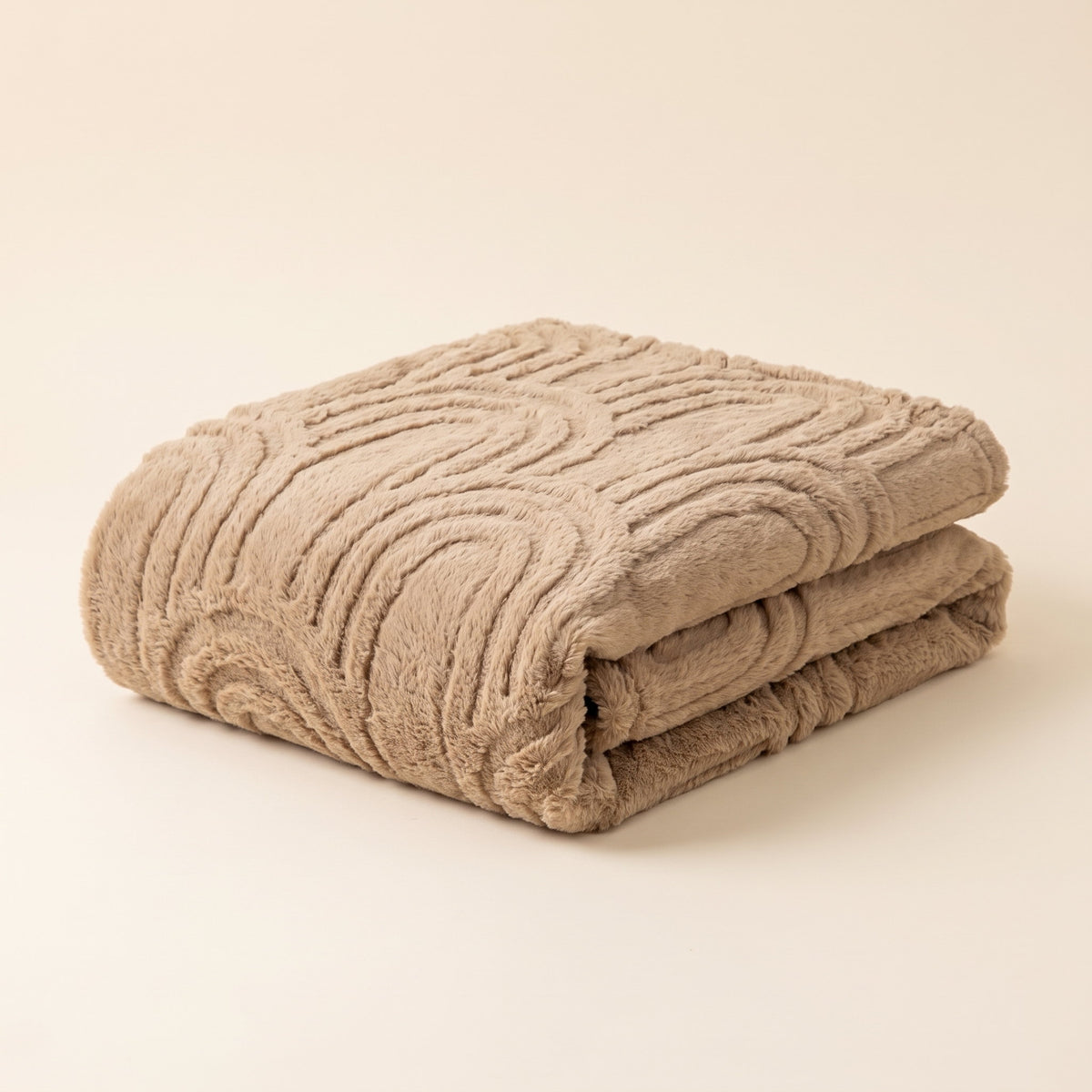 Viora Arch Plush Blanket in Sandstone Beige, Style Room