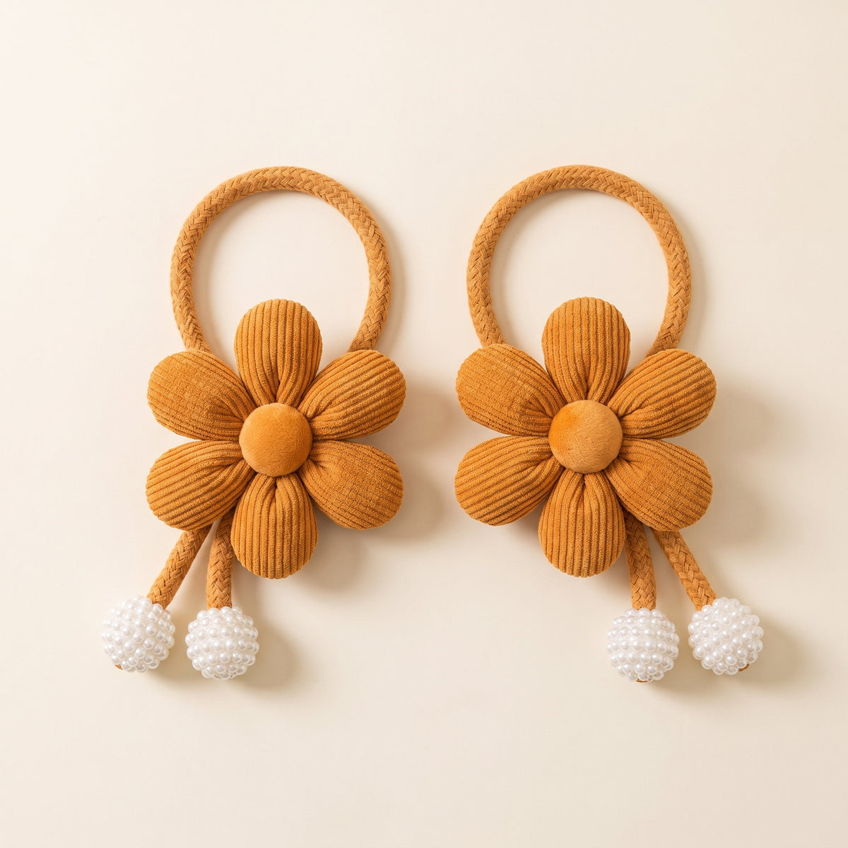 Wren Floral Curtain Tie Back in Amber Orange, Style Room