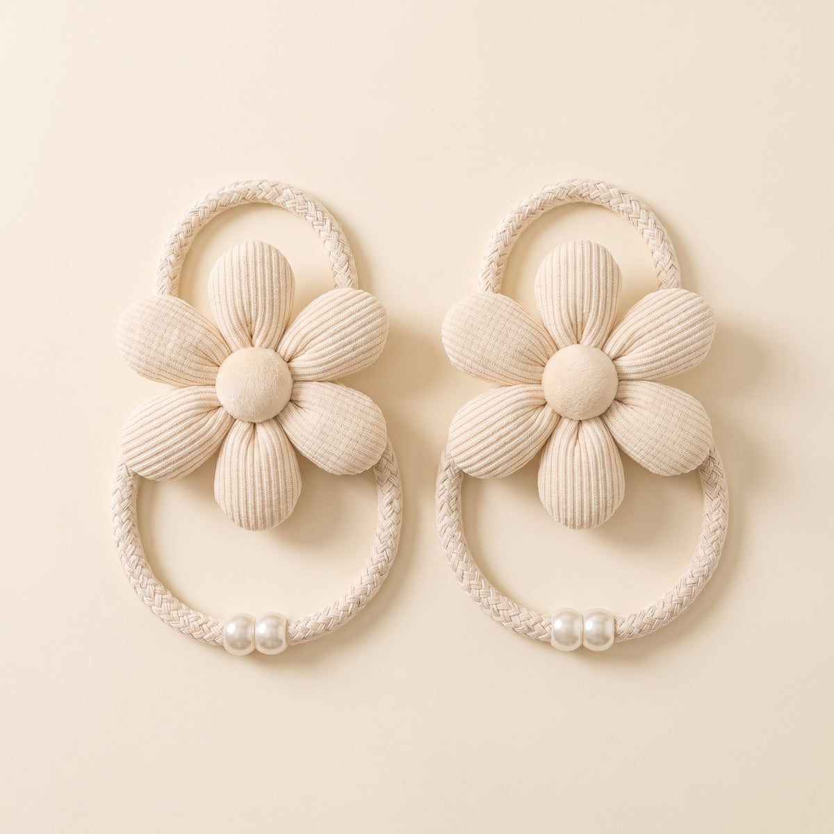 Wren Floral Curtain Tie Back in Ivory Cream, Style Room