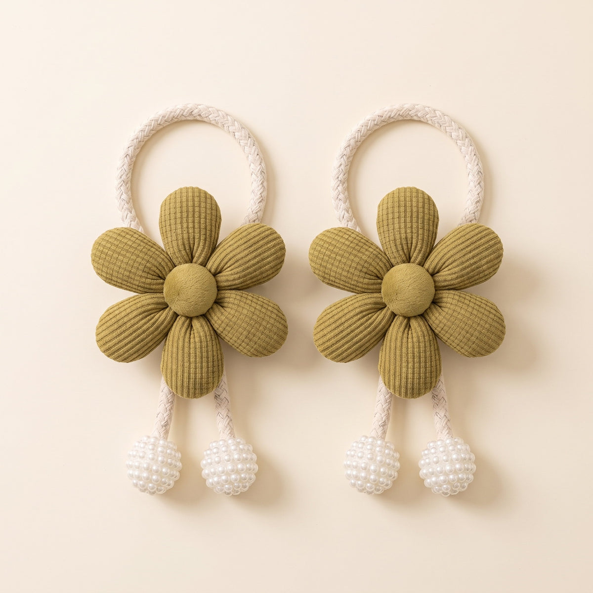 Wren Floral Curtain Tie Back in Olive Green, Style Room