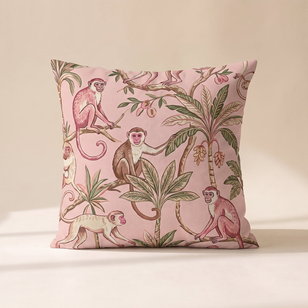 Zara Cushion Cover in Pink Monkeys, Style Room