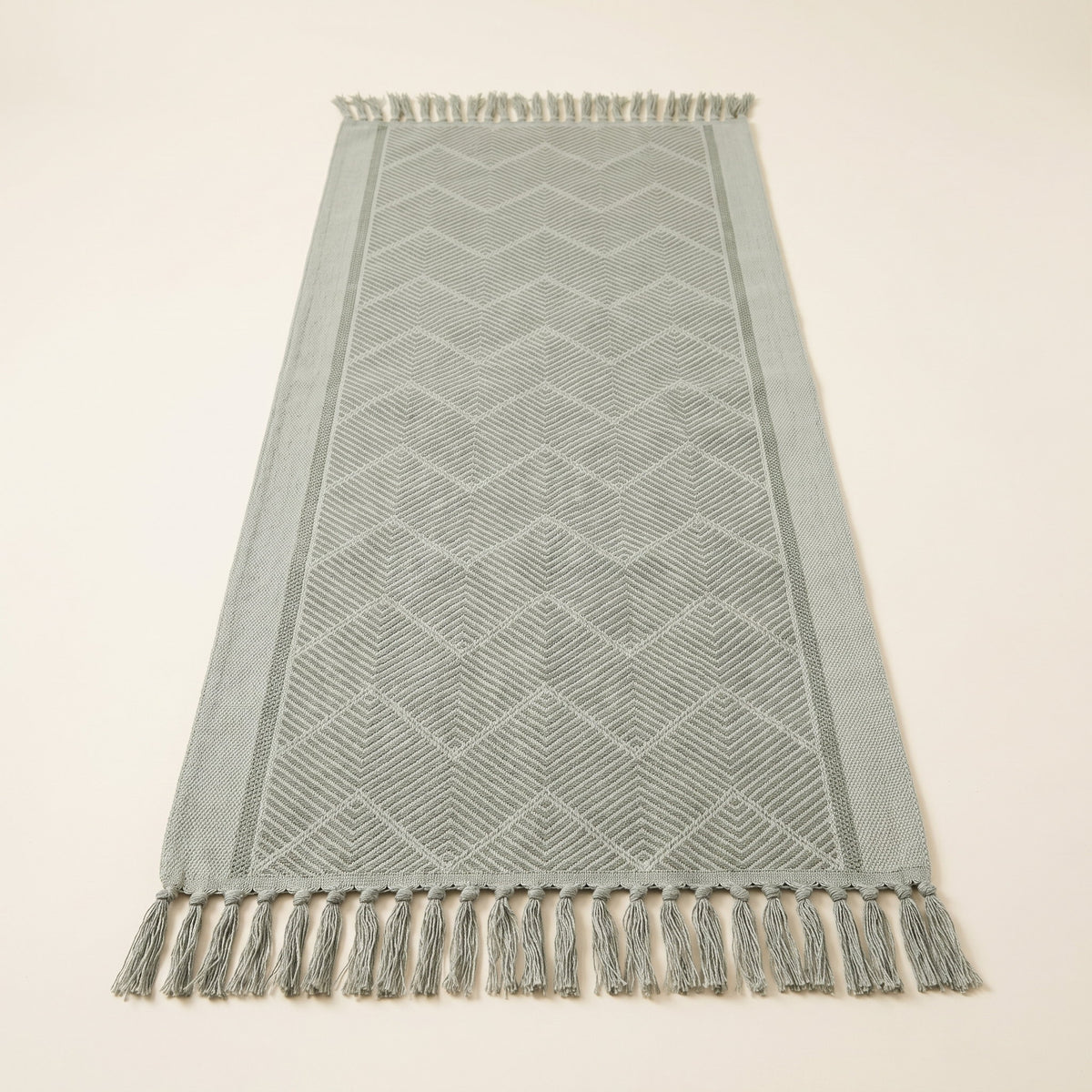 Zara Loom Table Runner in Sage Green, Style Room