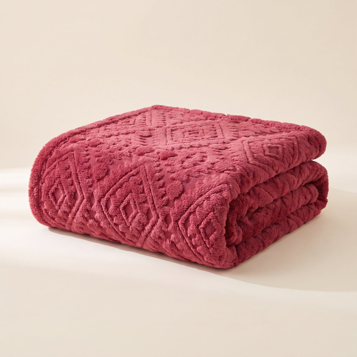 Zyra Throw Blanket in Berry Red, Style Room