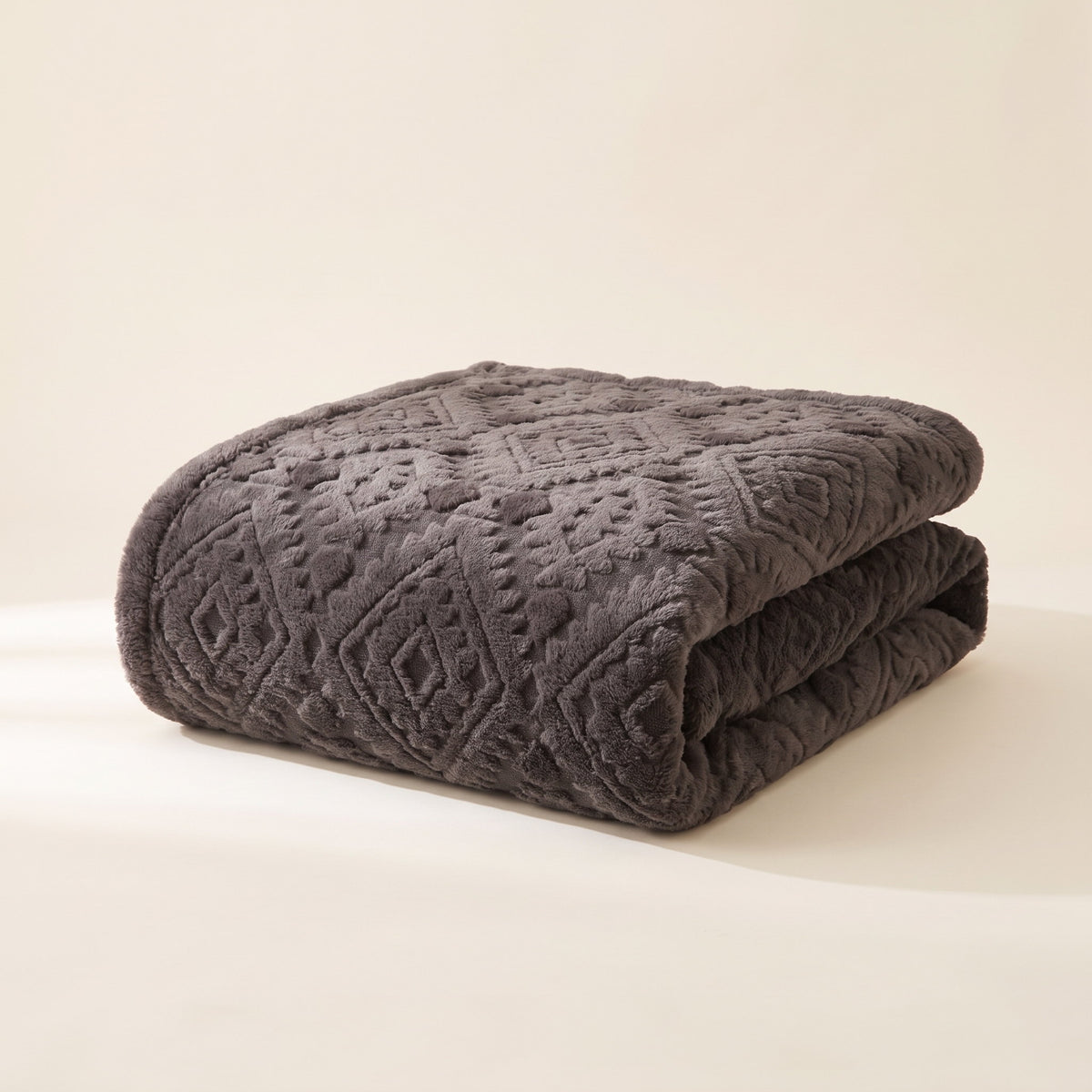Zyra Throw Blanket in Charcoal Gray, Style Room