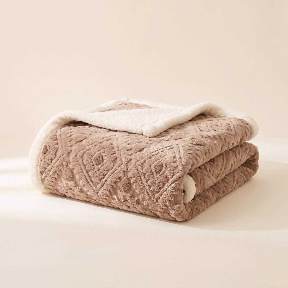 Zyra Throw Blanket in Mocha Brown, Style Room