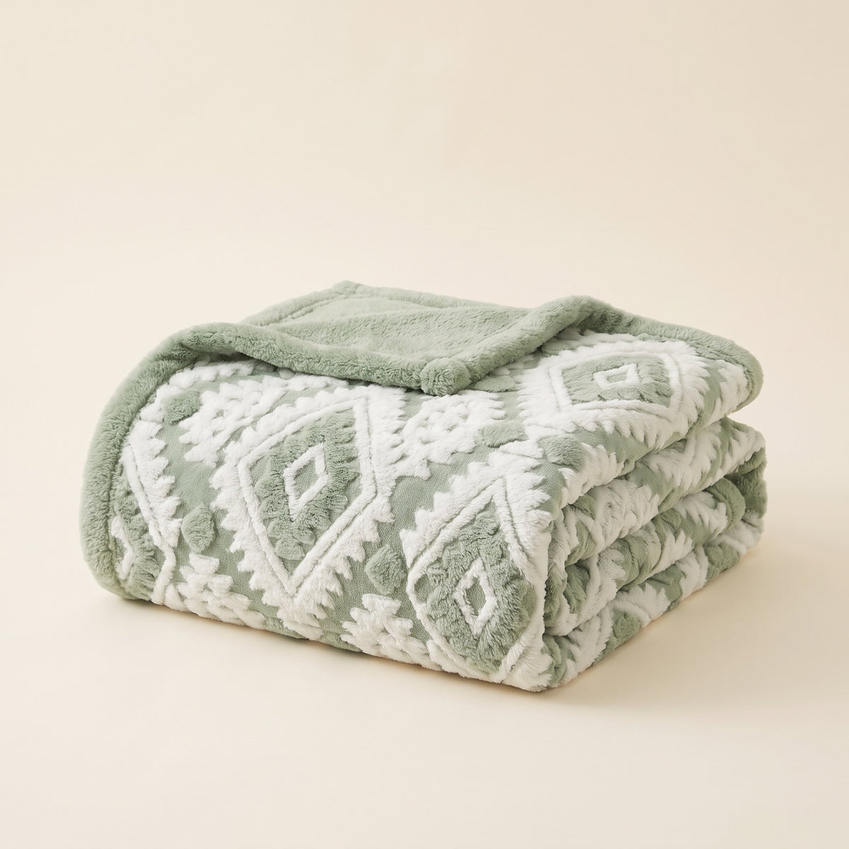 Zyra Throw Blanket in Sage Green, Style Room